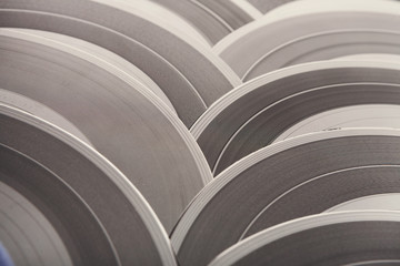 Old retro vinyl records composition, closeup