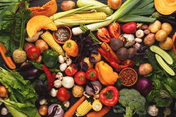 Colorful fresh organic vegetables background