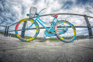 kolorowy rower - obrazy, fototapety, plakaty