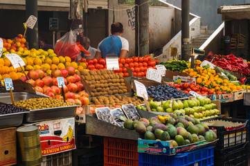 Fototapeta na wymiar Local Fruit and vegetable market in Athens Greece