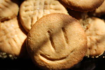 Shortbread cookie with a smile