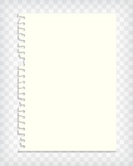 Blank notebook page with torn edge