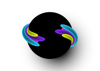 Sphere with multi-colored sprays