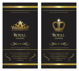 Fototapeta na wymiar Gold crown. Luxury label, emblem or packing. Logo design.