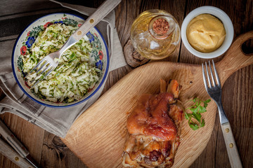 Roast pork knuckle.