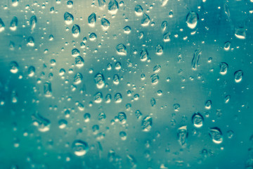 Drops. Raindrops on the car window. Macro. 