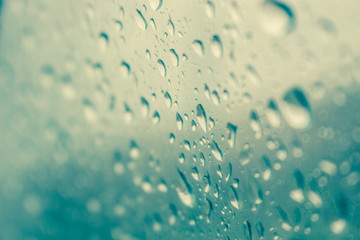Drops. Raindrops on the car window. Macro. 