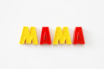 The word from magnets is MAMA, Magnetic board