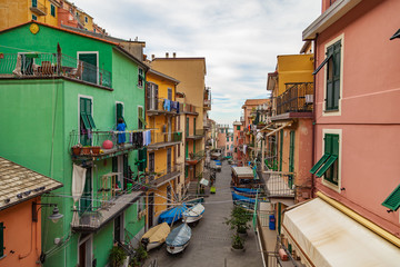 Fototapeta na wymiar Streets of Manarola, Cinque Terre, Italay