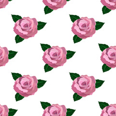 Fototapeta premium Seamless wallpaper pink roses 