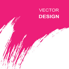 Vector white and pink background. Smear of pink paint on white background.