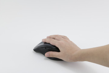 computer mouse and hand