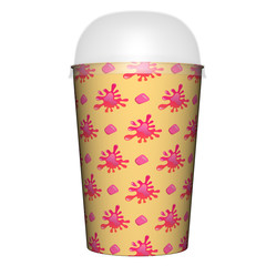 Plastic or paper glass and cap 3D illustration