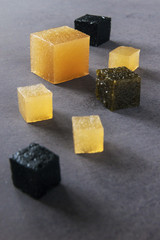 Homemade marmalade. Recipe. Vertical. Close up. Selective focus.