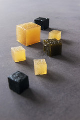 Homemade marmalade. Recipe. Vertical. Close up. Selective focus.