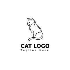 stand cat line art logo
