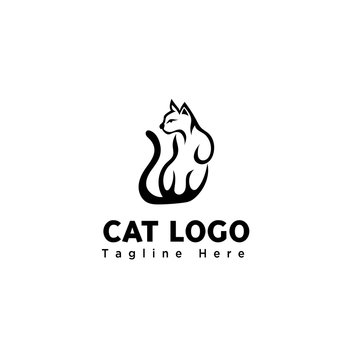 silhouette brush art stand cat logo