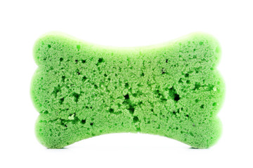 Green sponge isolated on white