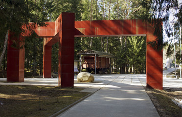 Entrance to Katyn Memorial near Smolensk, Russia