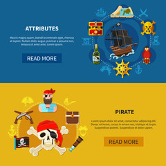 Fototapeta premium Pirate Horizontal Banners