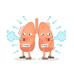 Breathing lungs character vector illustration, conceptual respiration