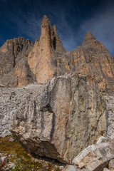 Fototapeta na wymiar italien dolomites in autumn, south tyrol mountain, tourism 