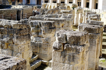 Fototapeta na wymiar Ancient Roman amphitheater in Lecce, Apulia, Italy