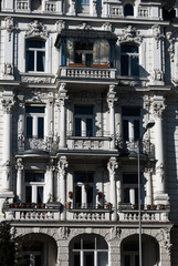 Altbaufassade am Gutenbergplatz in Wiesbaden