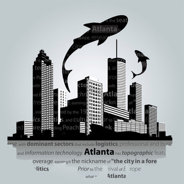 Atlanta cityscape vector.