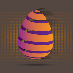 Happy Easter greeting card. 3d paper cut easter egg concept design background. Vector illustration. Paper carving egg shape with shadow