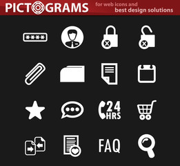 E-commerce interface white icons set
