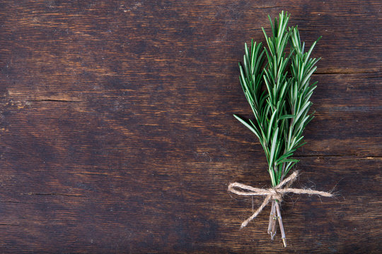 Rosemary on a wooden board