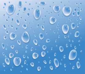 Vector illustration of water droplets on glass.Spring sale.