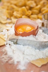  Italian traditional food. Homemade ravioli and Tortellini