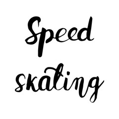 Speed skating black lettering text