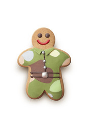 Gingerbread man in military design