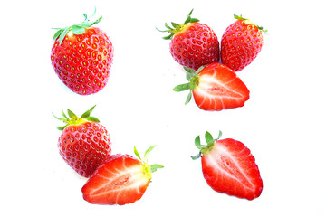 A set of fresh strawberry