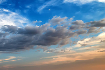 Dramatic sunset and sunrise sky
