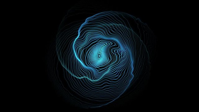 Abstract Blue Space Waves Loop 