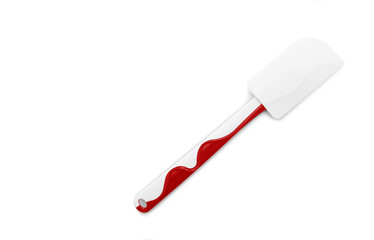 Silicone kitchen spatula isolated on white background