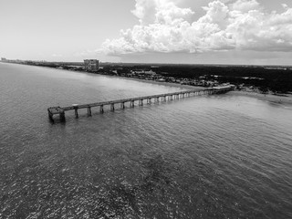 Ocean Pier Black and White Dania Beach