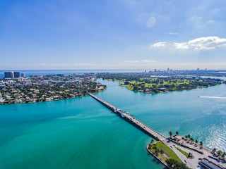 Fototapeta na wymiar Above Bridge Ocean City Miami