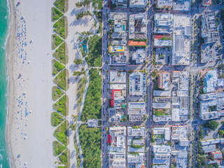 Aerial Birdseye Beach Buildings Miami