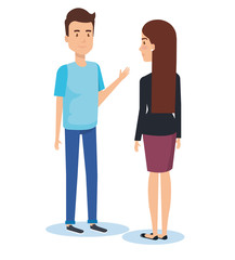 group of young couple poses and styles vector illustration design