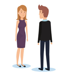 group of young couple poses and styles vector illustration design