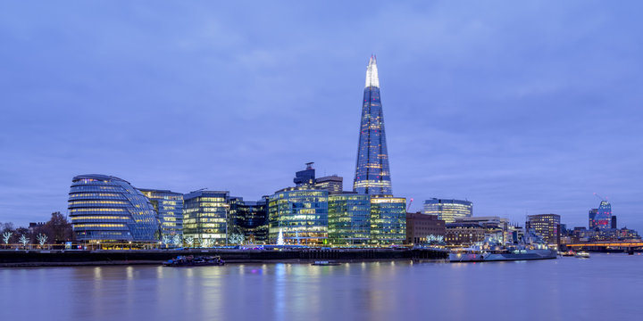 The Shard at twilight, London, England, United Kingdom