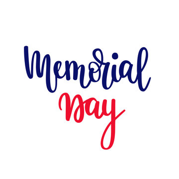 Memorial day vector lettering. Patriotic American holiday. Banner sale congratulation