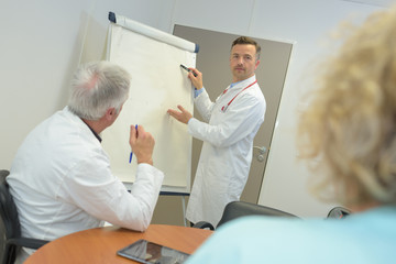 hospital management having a meeting