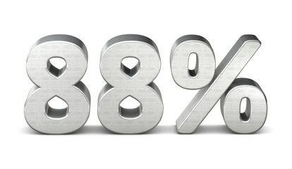 88 prozent symbol 3d silver struktur