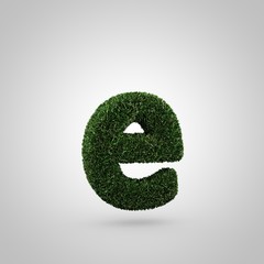 Grass letter E lowercase isolated on white background